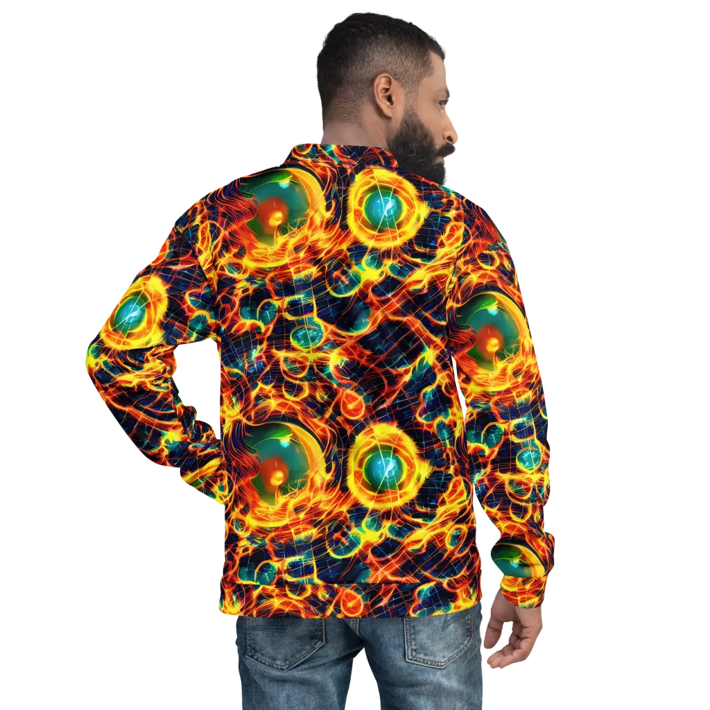 Inferno Grid on Bomber Jacket — Back