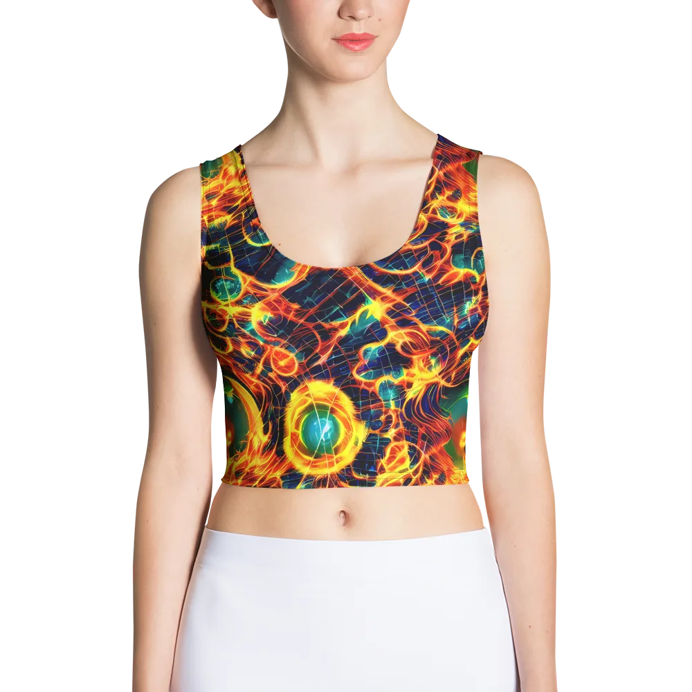 Inferno Grid on Crop Top — Front