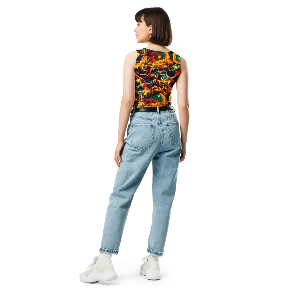 Inferno Grid on Crop Top — Back