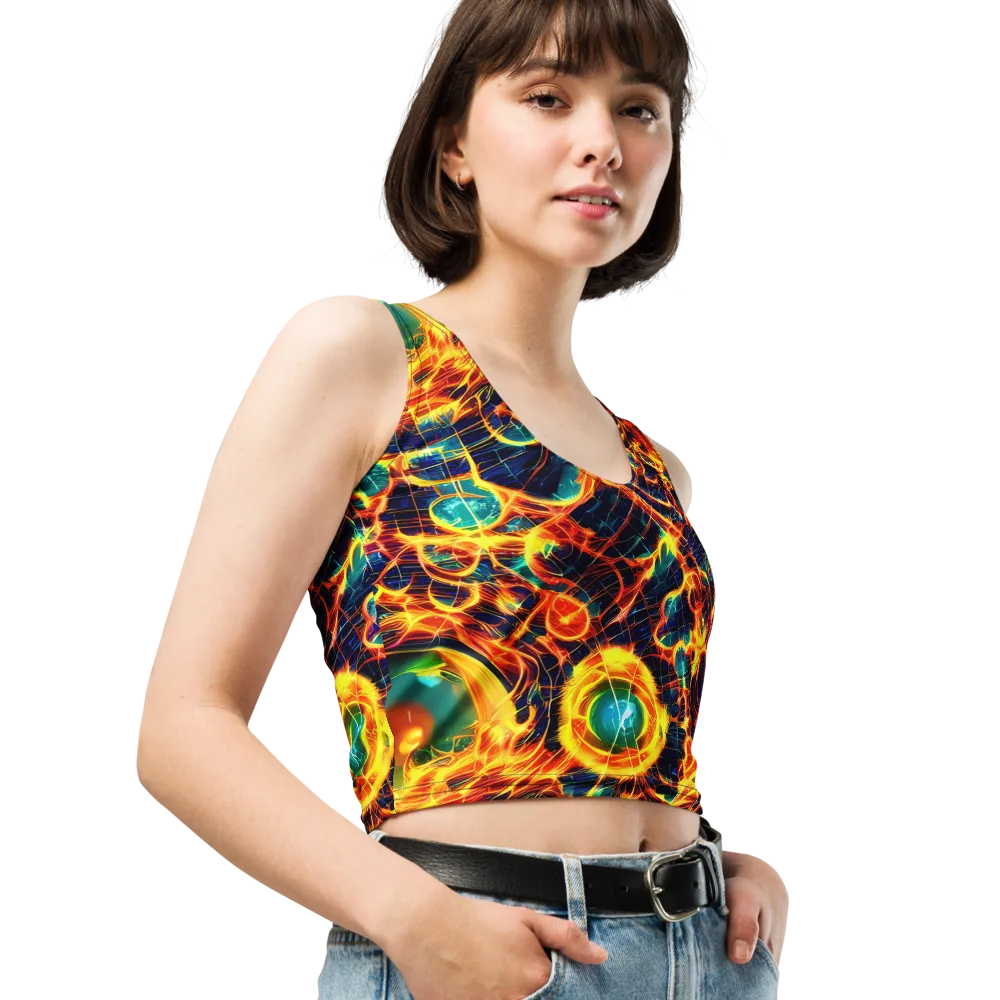 Inferno Grid on Crop Top — Right Front