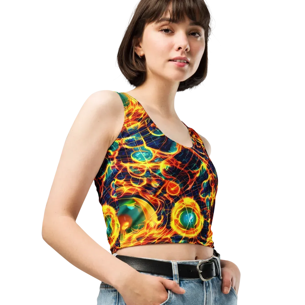 Inferno Grid on Crop Top — Right Front