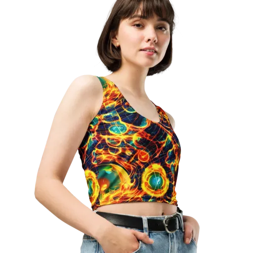 Inferno Grid on a Crop Top