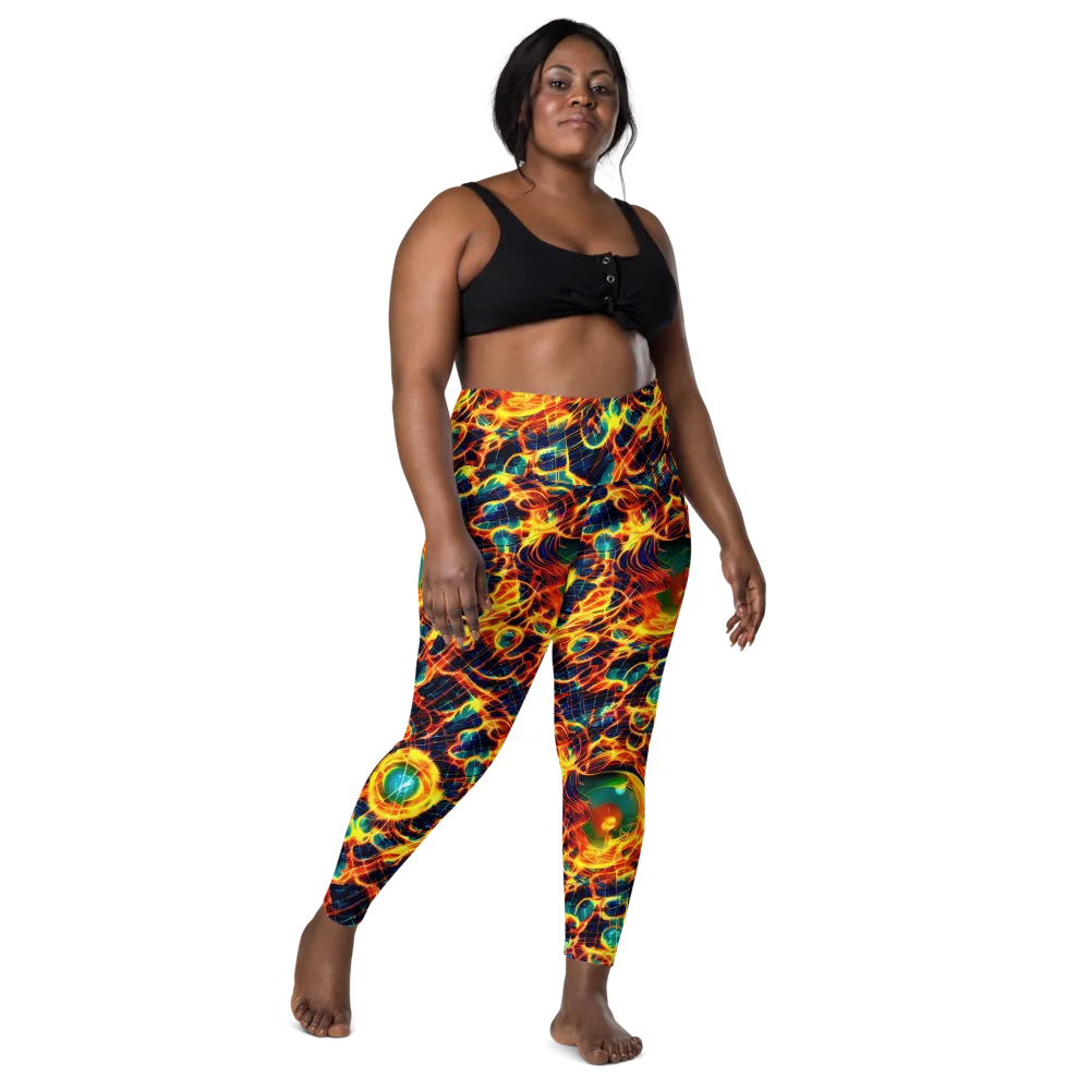 Inferno Grid on Leggings with Pockets — Front