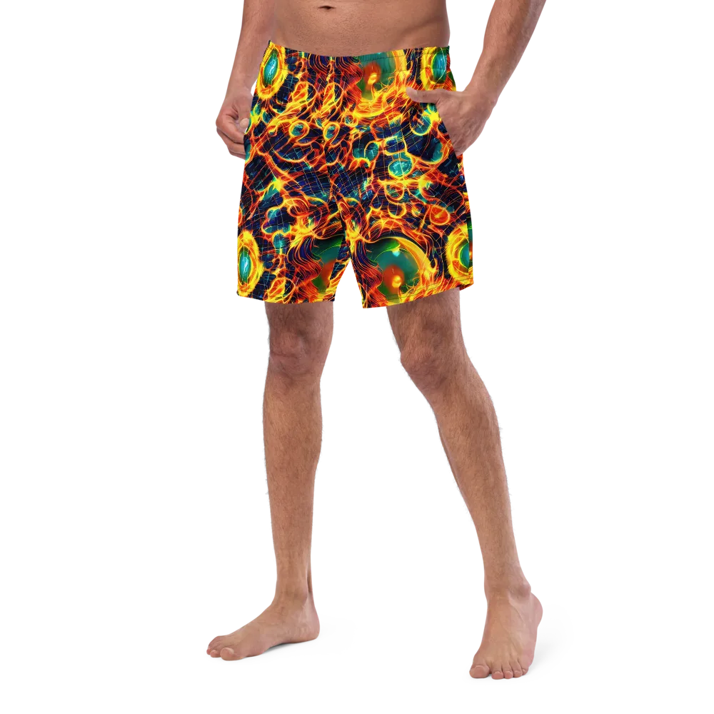 Inferno Grid on Swim Trunks — Left Front
