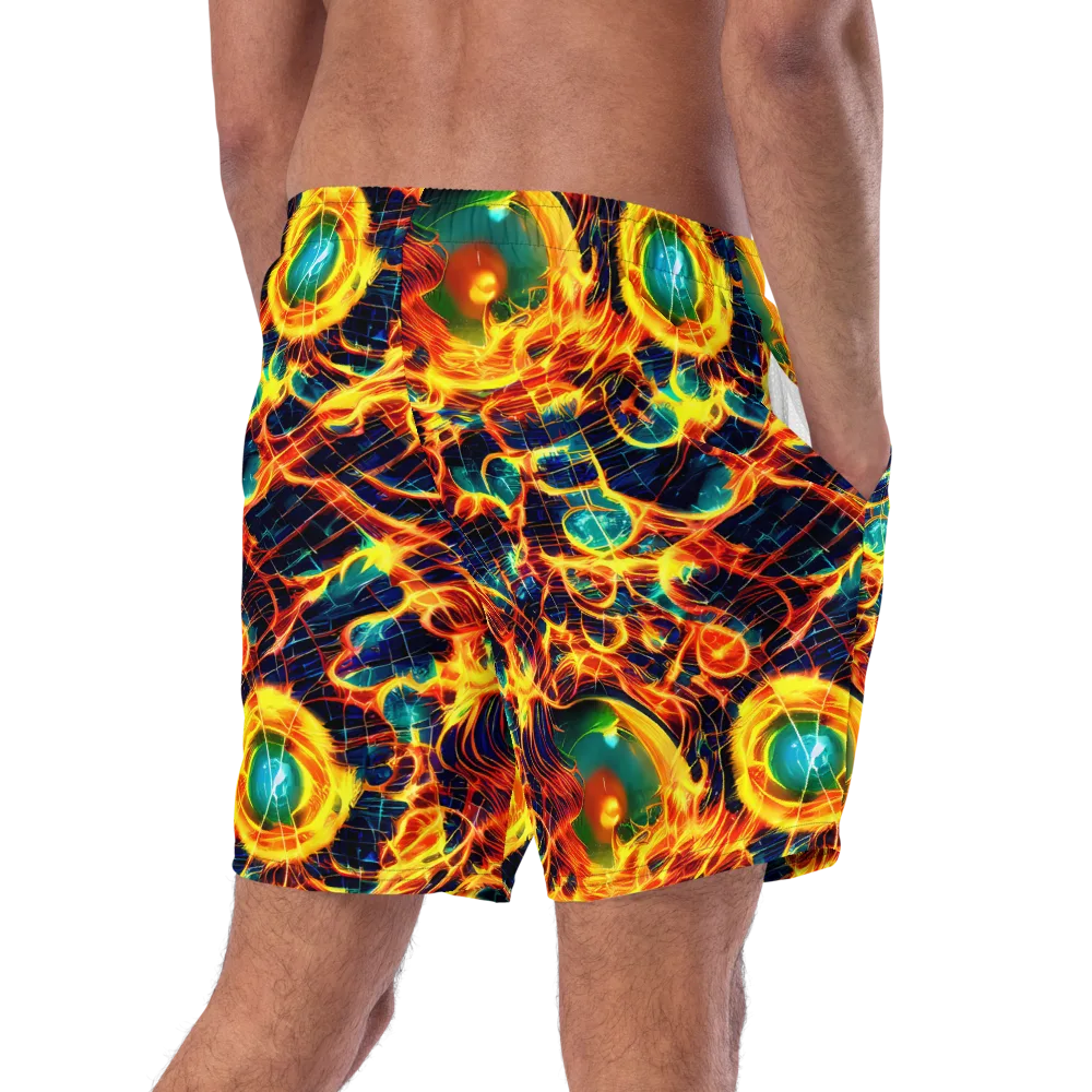 Inferno Grid on Swim Trunks — Right Back