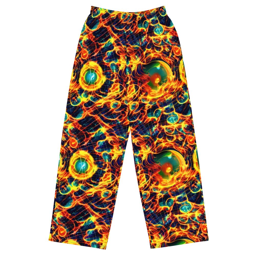 Inferno Grid on Wide-Leg Pants — Front