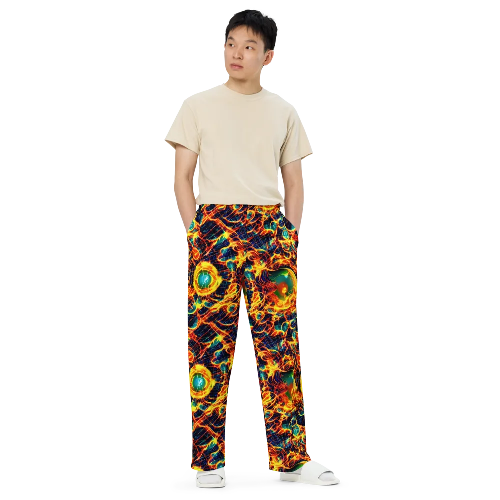 Inferno Grid on Wide-Leg Pants — Front