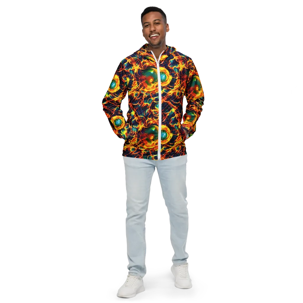 Inferno Grid on Men's Windbreaker — Front