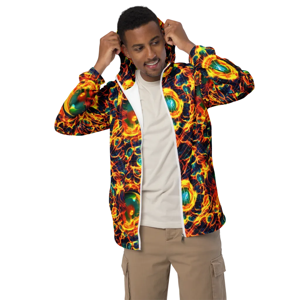 Inferno Grid on Men's Windbreaker — Front