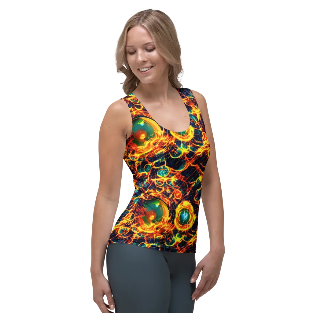Inferno Grid on Women's Tank Top — Right Front