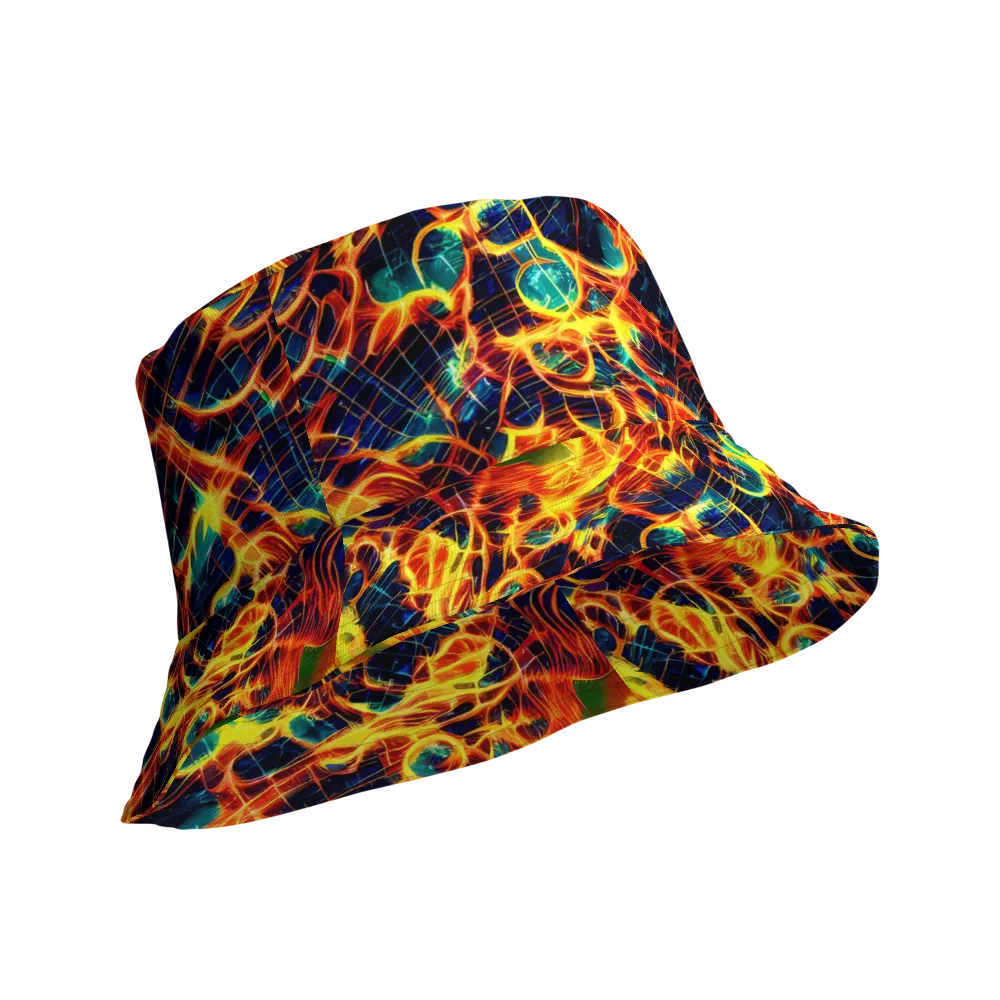 Inferno Grid on Reversible Bucket Hat — Product details Outside