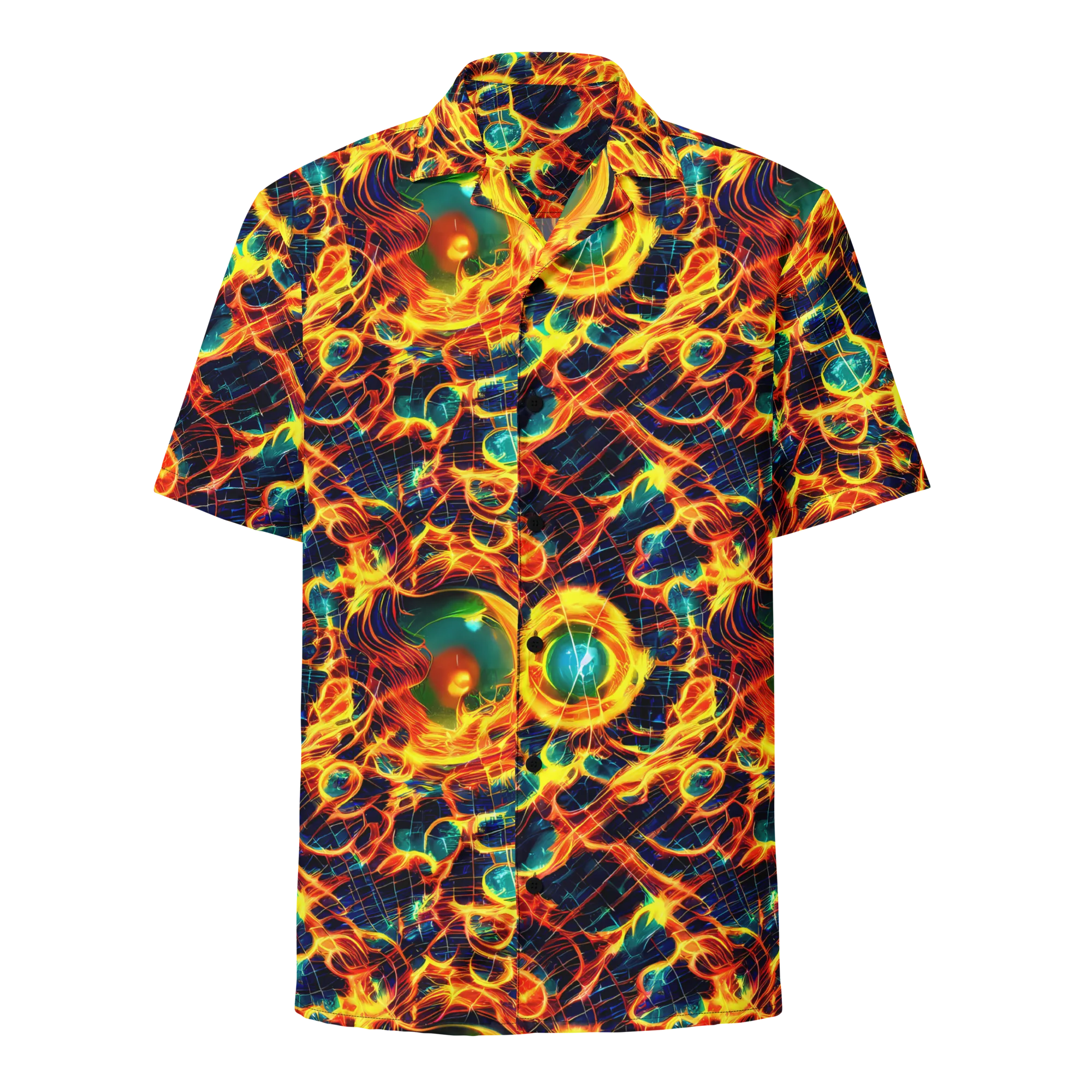 Inferno Grid on Button Shirt — Front