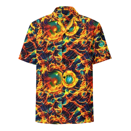 Inferno Grid on a Button Shirt