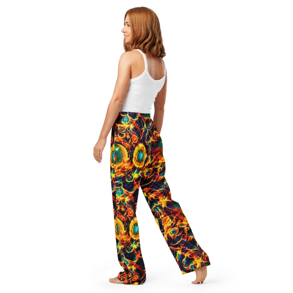 Inferno Grid on Women's Pajama Pants — Back