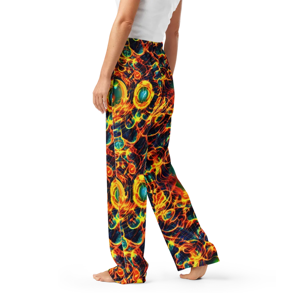 Inferno Grid on Women's Pajama Pants — Left