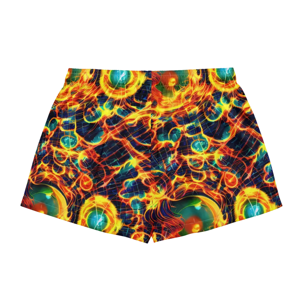 Inferno Grid on Women's Pajama Shorts — Back