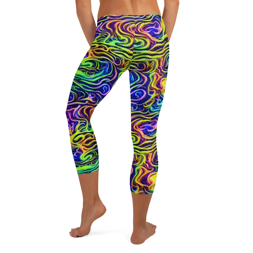 Acid Wave on Capri Leggings — Back