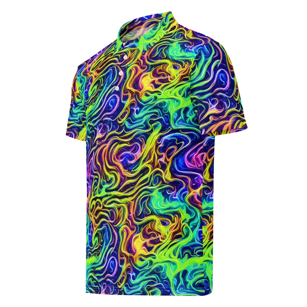 Acid Wave on Men's Slim Fit Polo Shirt — Left Front