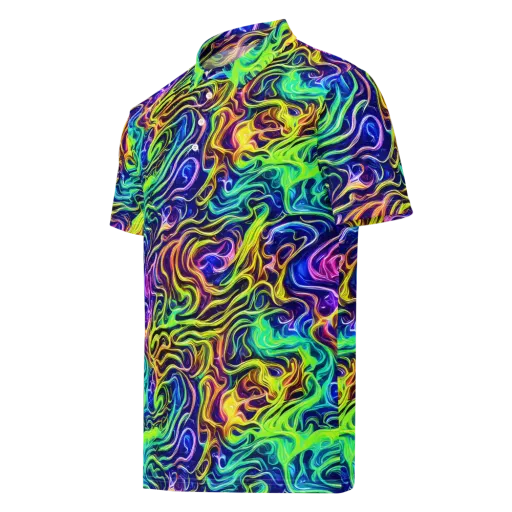 Acid Wave on a Men's Slim Fit Polo Shirt