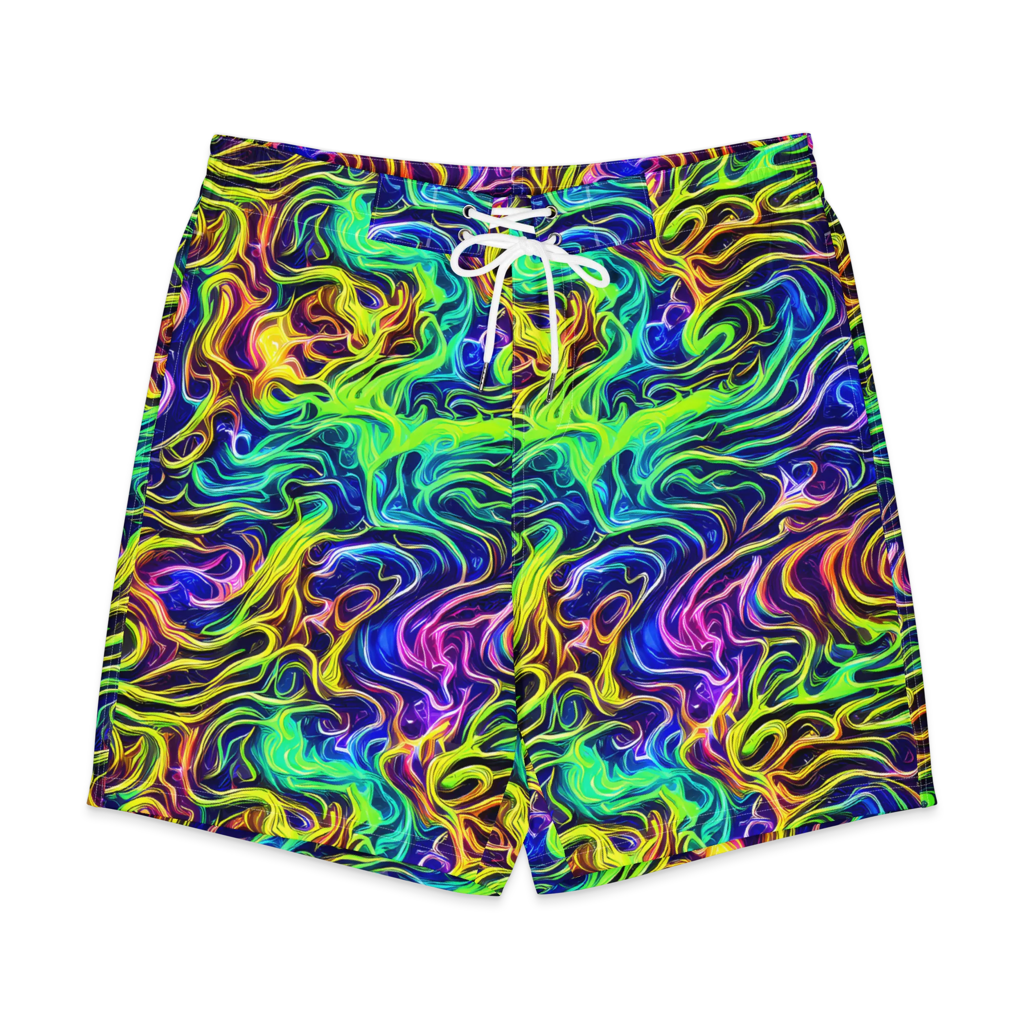 Acid Wave on Men's Board Shorts — Front