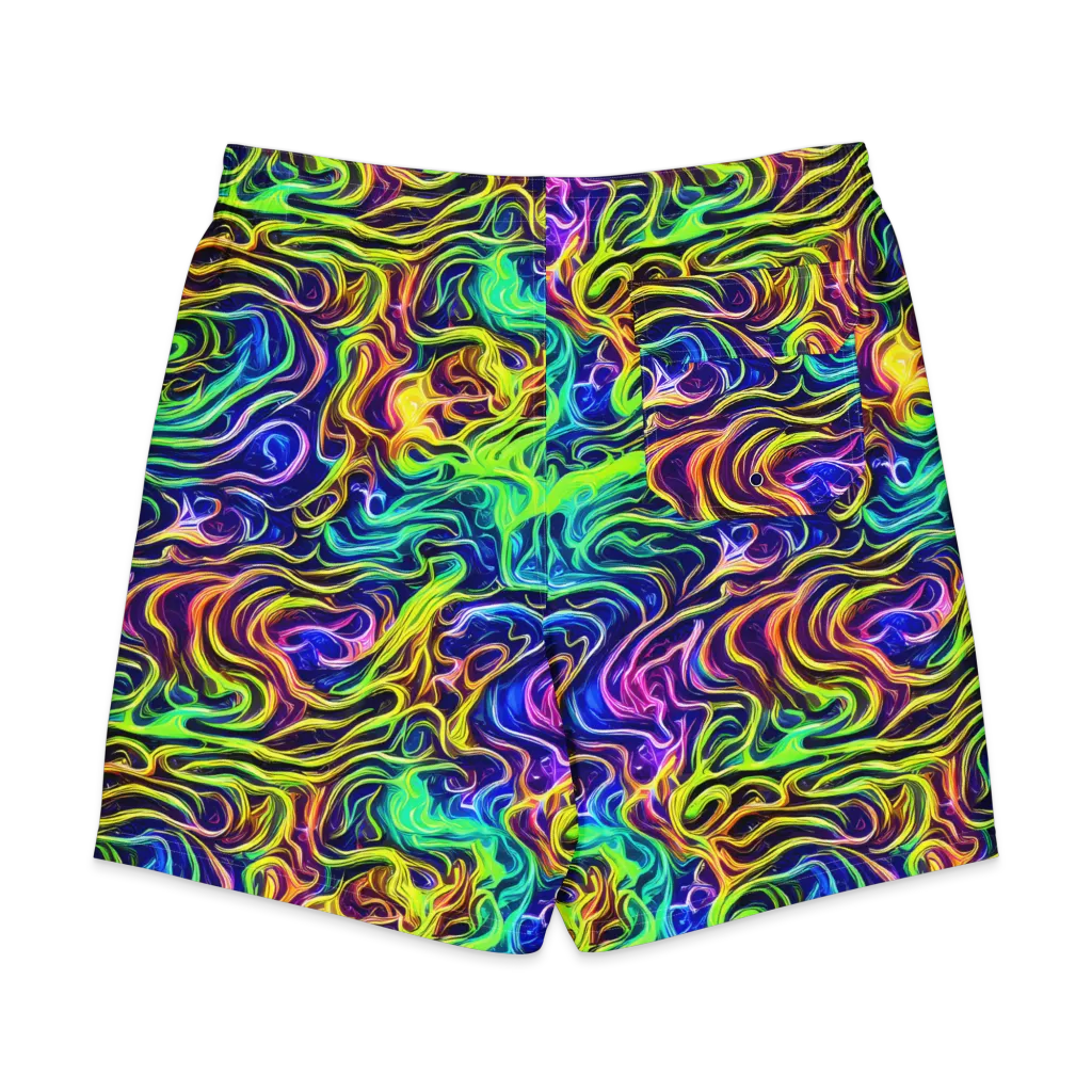 Acid Wave on Men's Board Shorts — Back