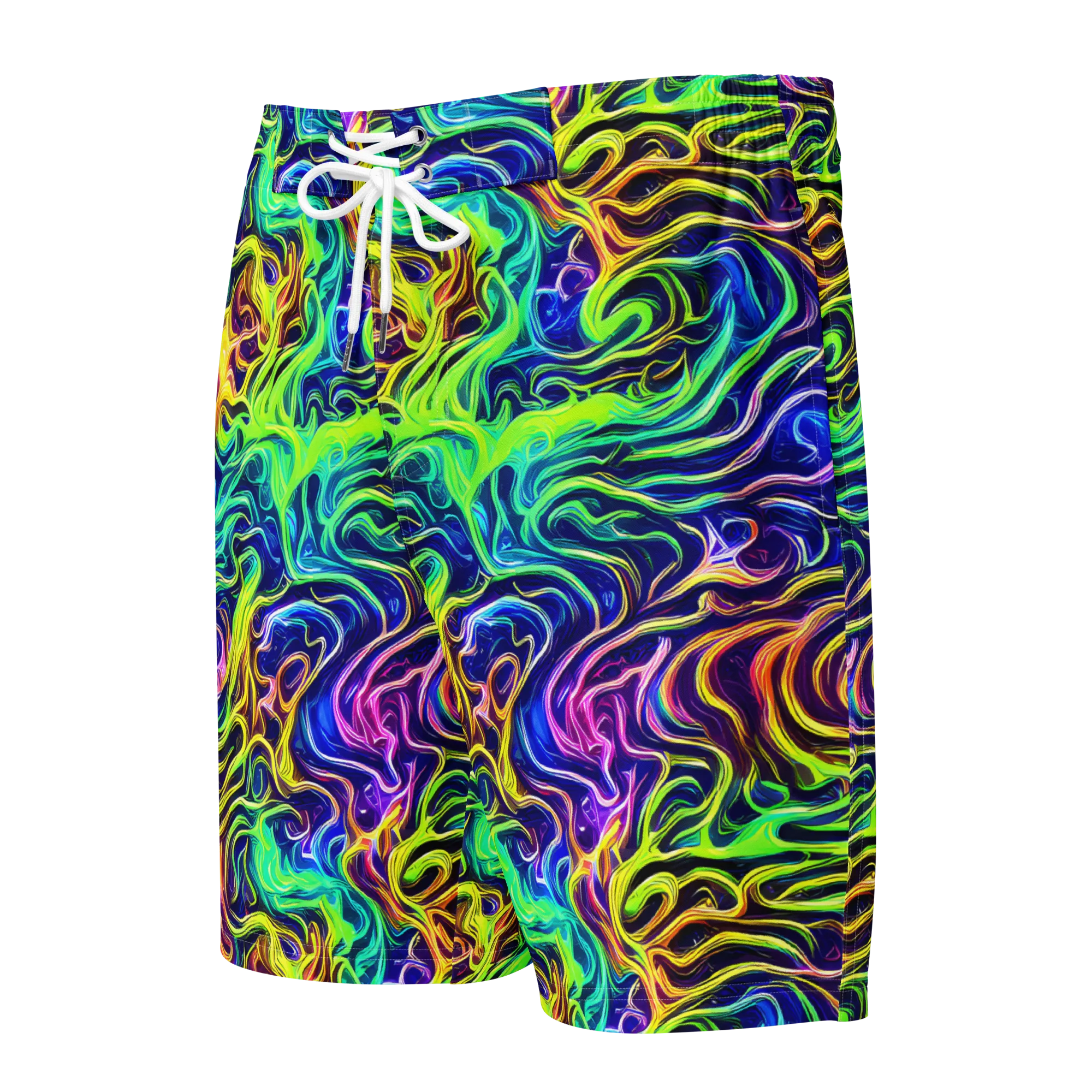 Acid Wave on Men's Board Shorts — Front