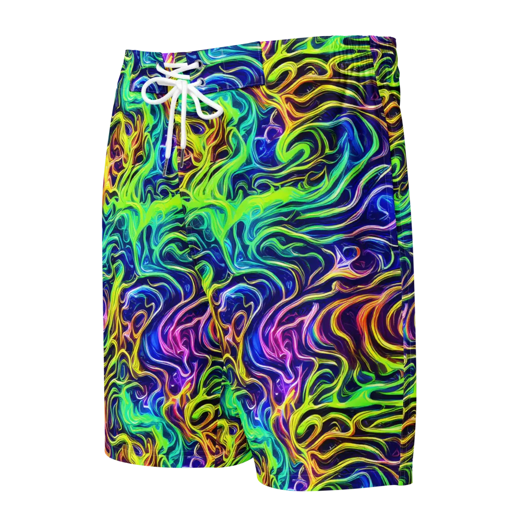 Acid Wave on Men's Board Shorts — Front