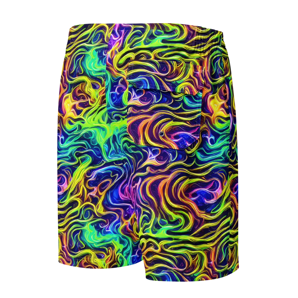 Acid Wave on Men's Board Shorts — Back