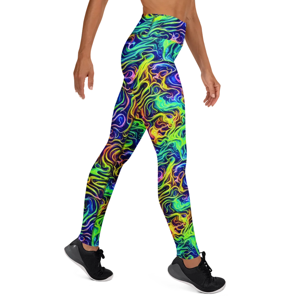 Acid Wave on Yoga Leggings — Right
