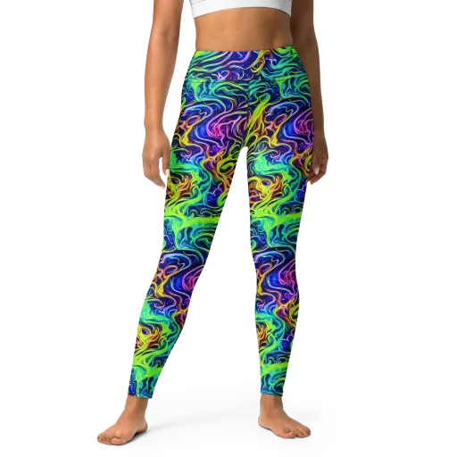 Acid Wave on a Yoga Leggings