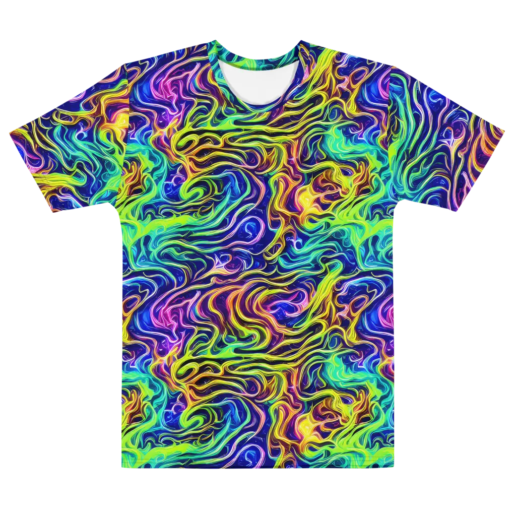 Acid Wave on Men's Cotton Crew Neck T-Shirt — Front