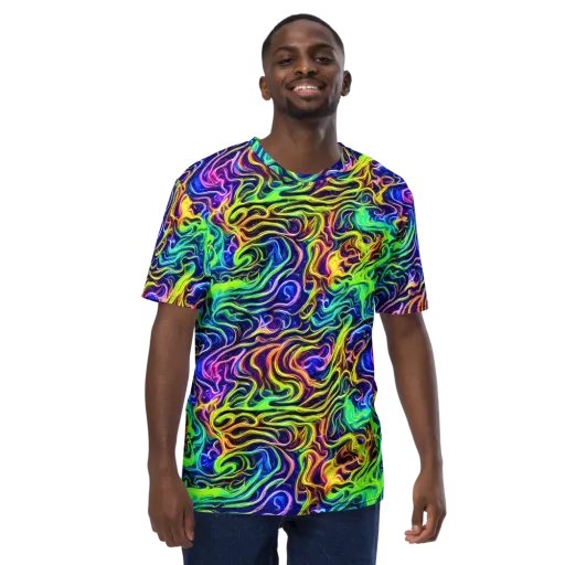 Acid Wave on a Men's Crew Neck T-Shirt