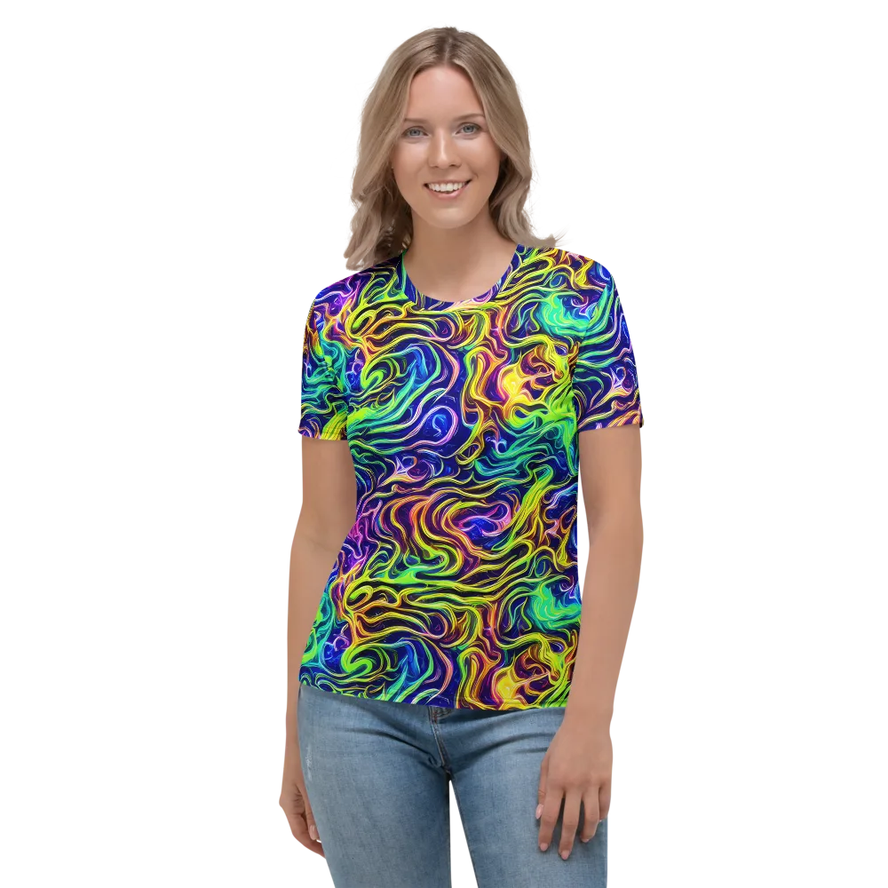 Acid Wave on Women's Crew Neck T-Shirt — Front