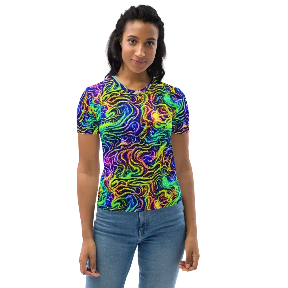 Acid Wave on Women's Crew Neck T-Shirt — Front