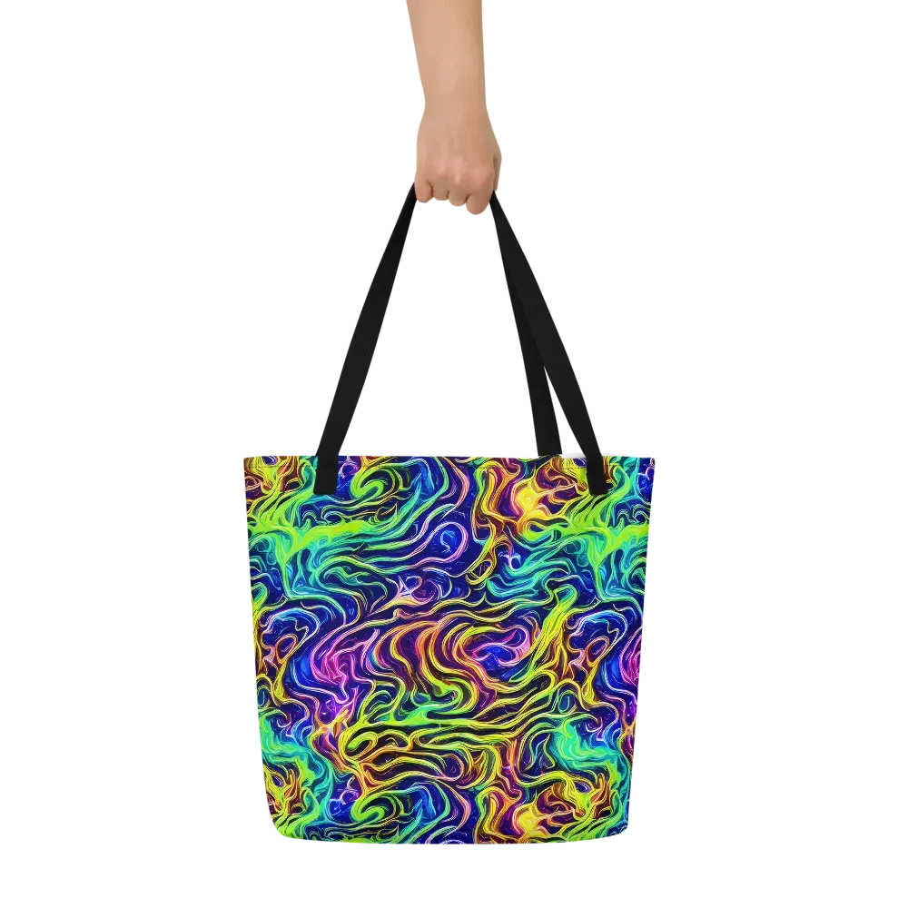 Acid Wave on Large Tote Bag W/ Pocket — Front