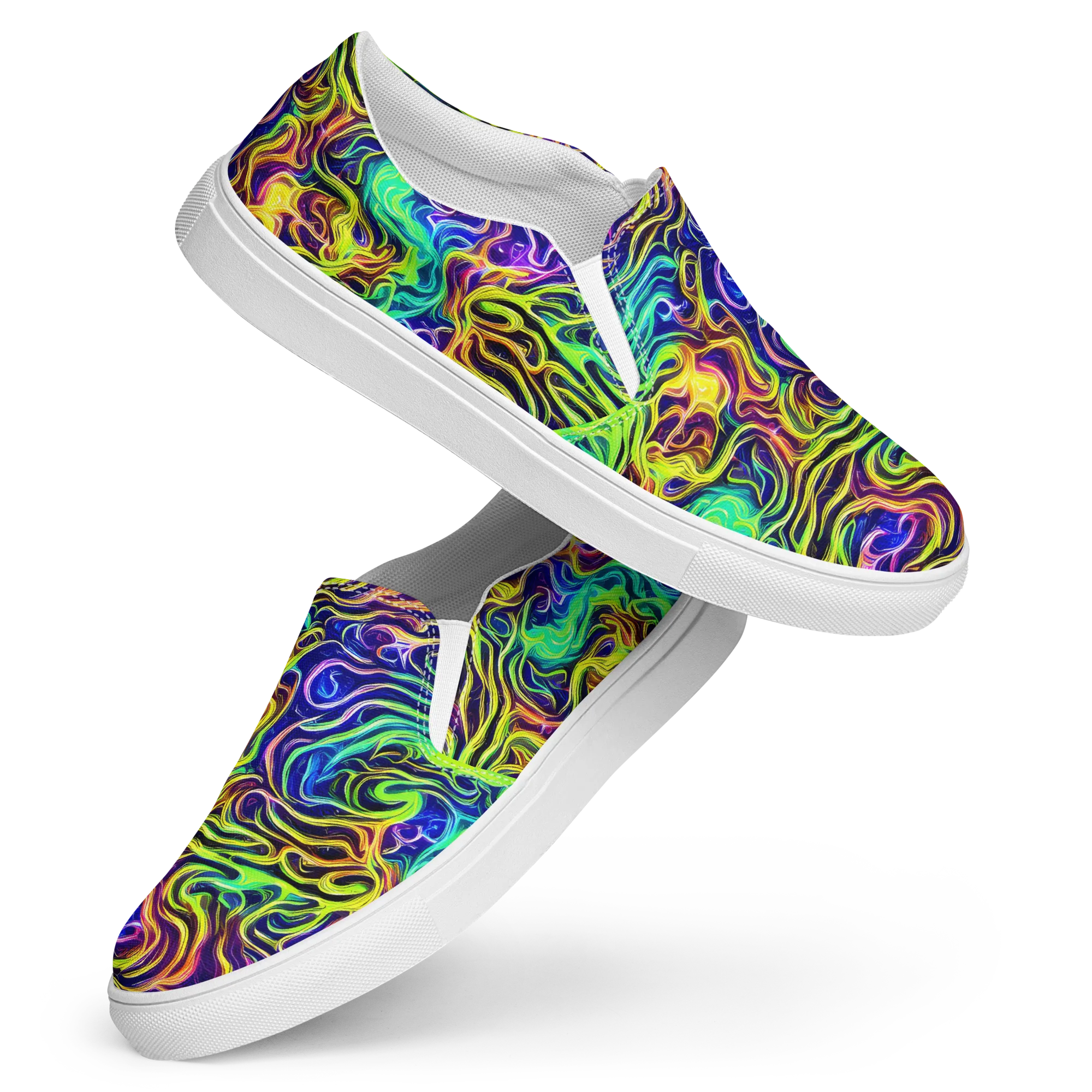 Acid Wave on Women's Slip-On Canvas Shoes — Front