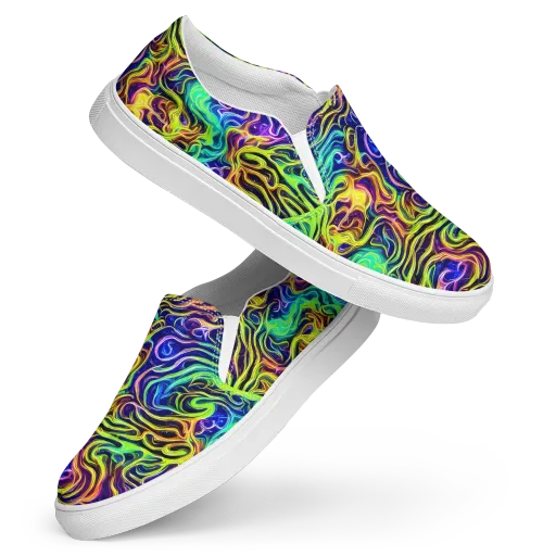 Acid Wave on a Women's Slip-On Canvas Shoes