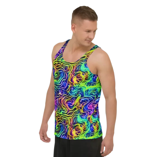 Acid Wave on a Men's Tank Top