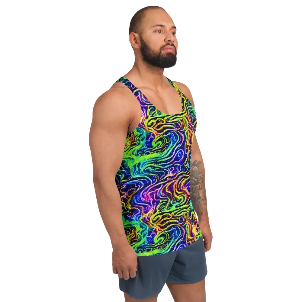 Acid Wave on Men's Tank Top — Right Front