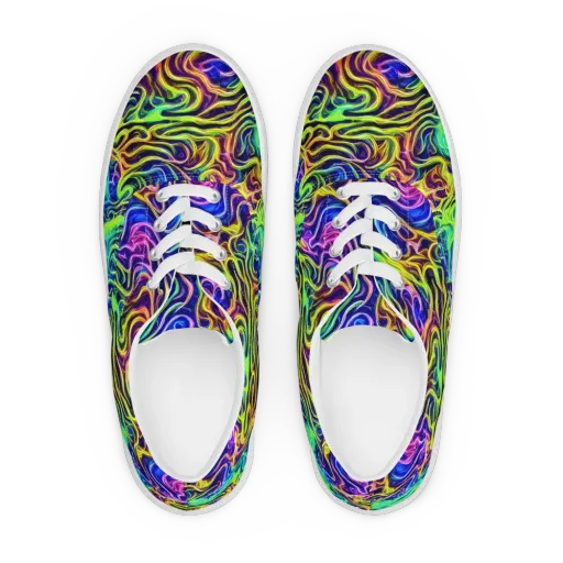 Acid Wave on a Men's Lace-Up Canvas Shoes