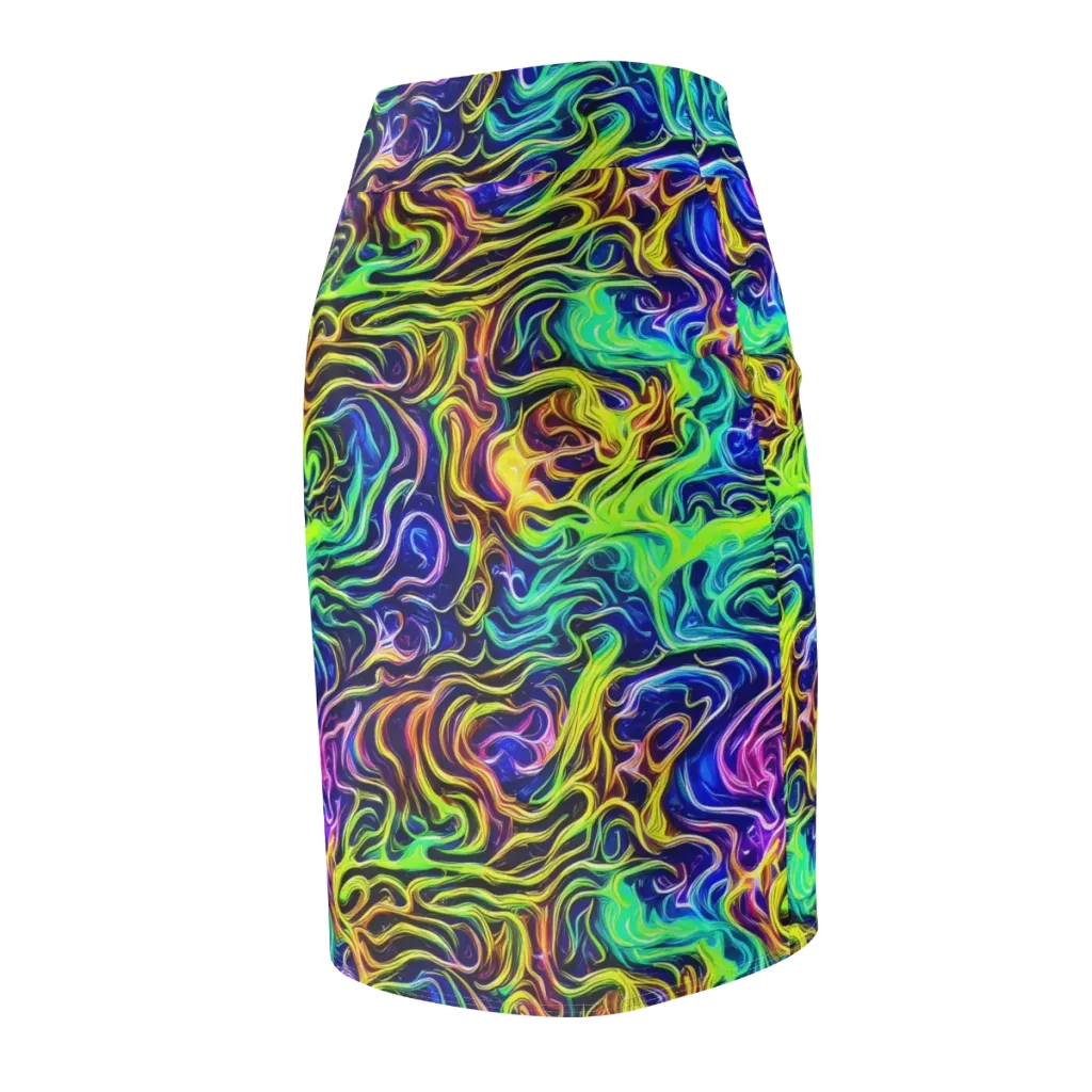 Acid Wave on Pencil Skirt — Back Side