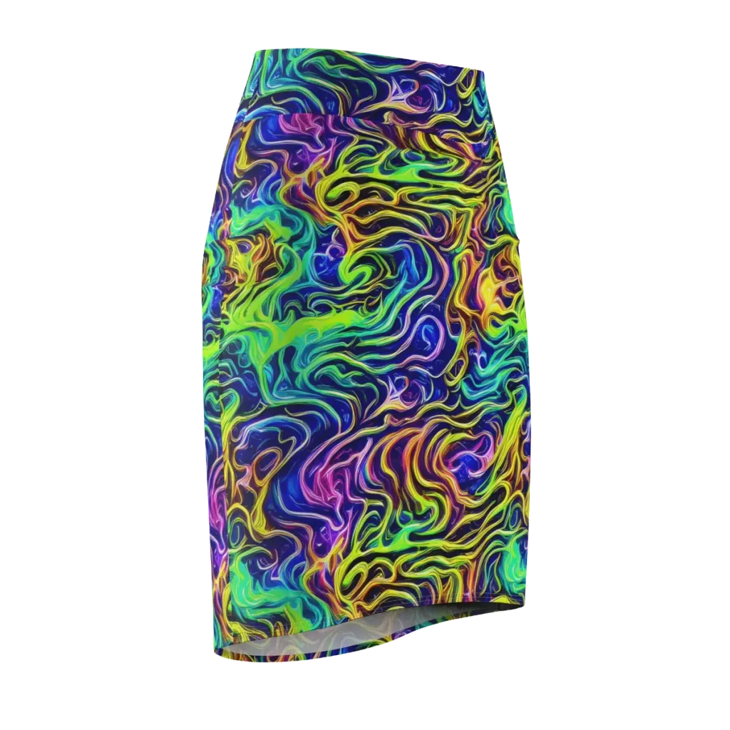Acid Wave on Pencil Skirt — Front Side