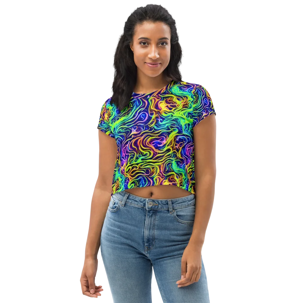 Acid Wave on Crop Tee — Front