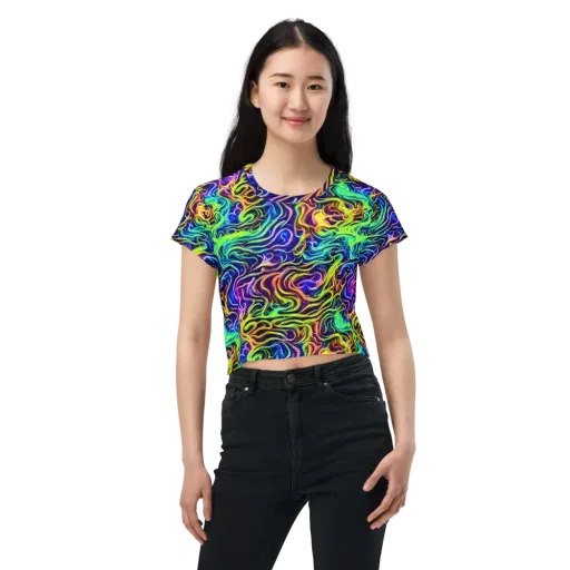 Acid Wave on a Crop Tee