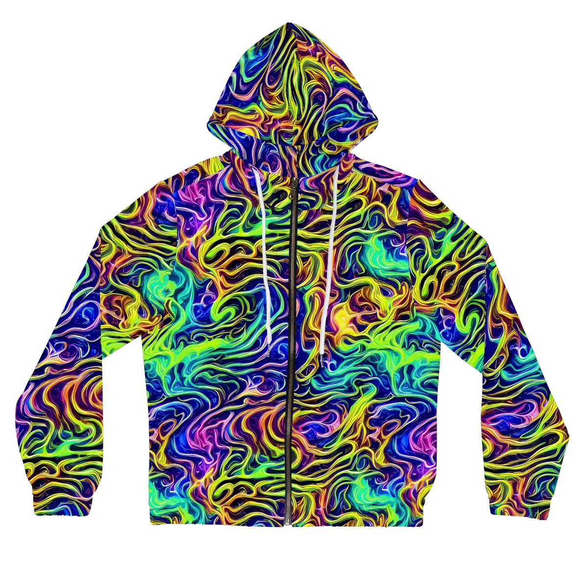 Acid Wave on Women's Full-Zip Hoodie — Front