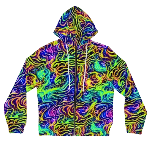 Acid Wave on a Women's Full-Zip Hoodie