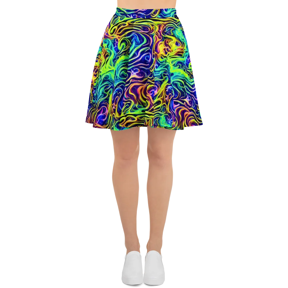 Acid Wave on Skater Skirt — Front