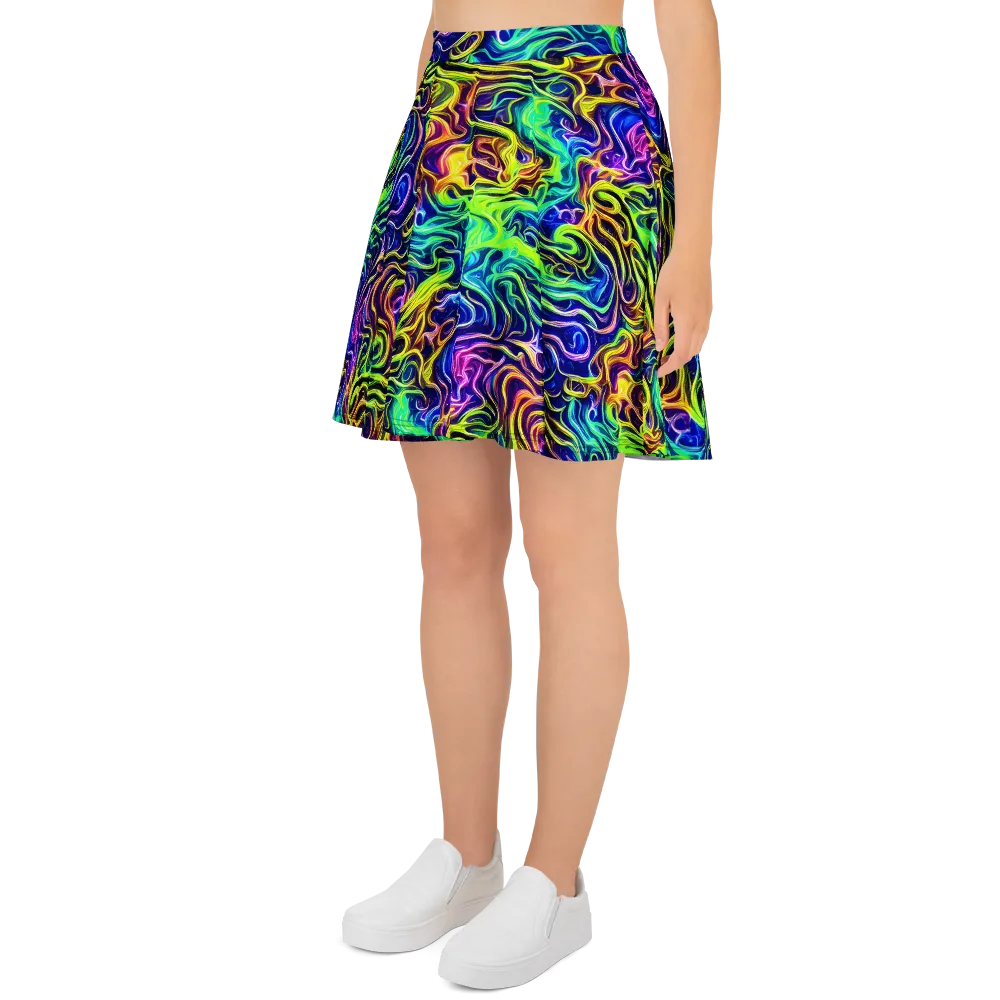 Acid Wave on Skater Skirt — Left