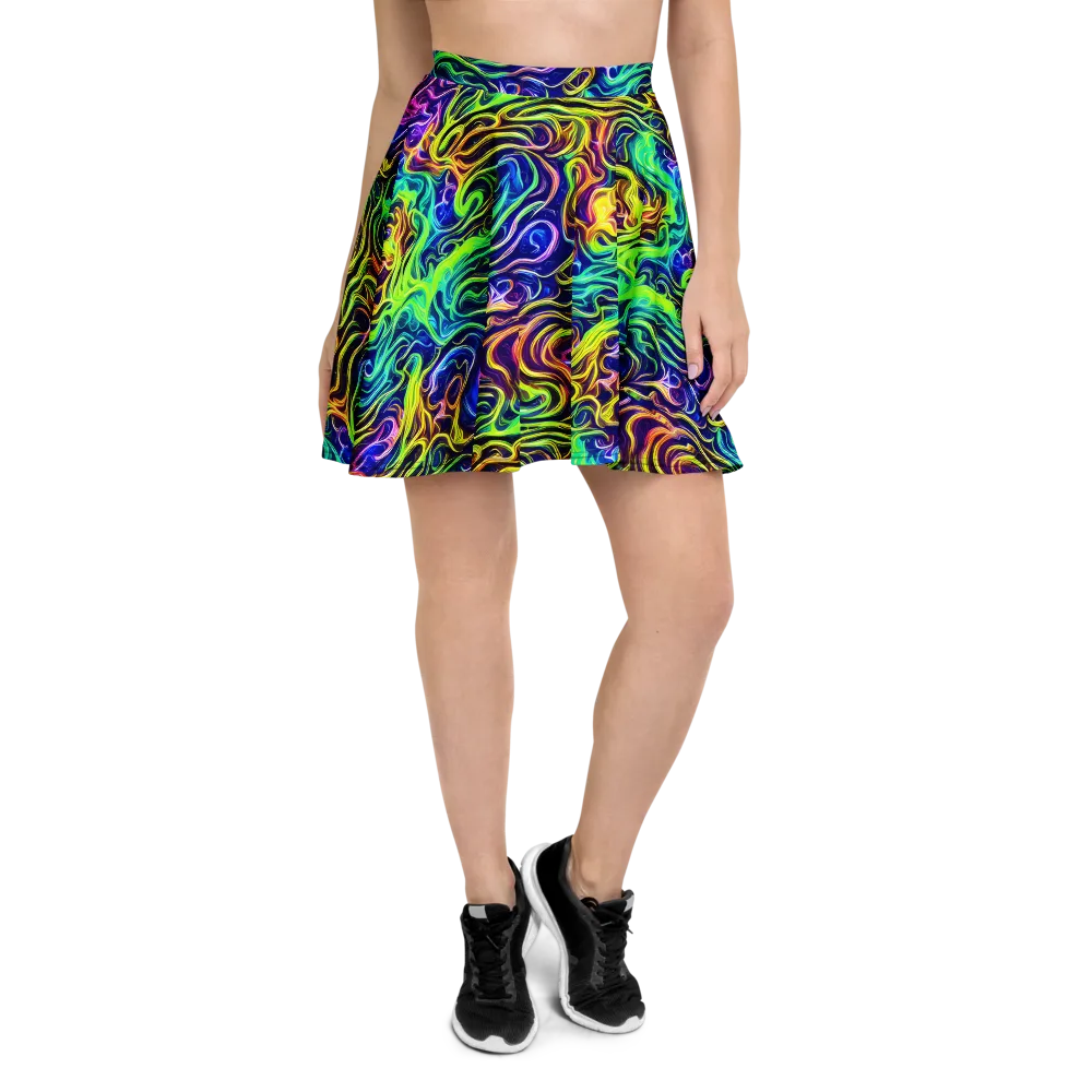 Acid Wave on Skater Skirt — Front
