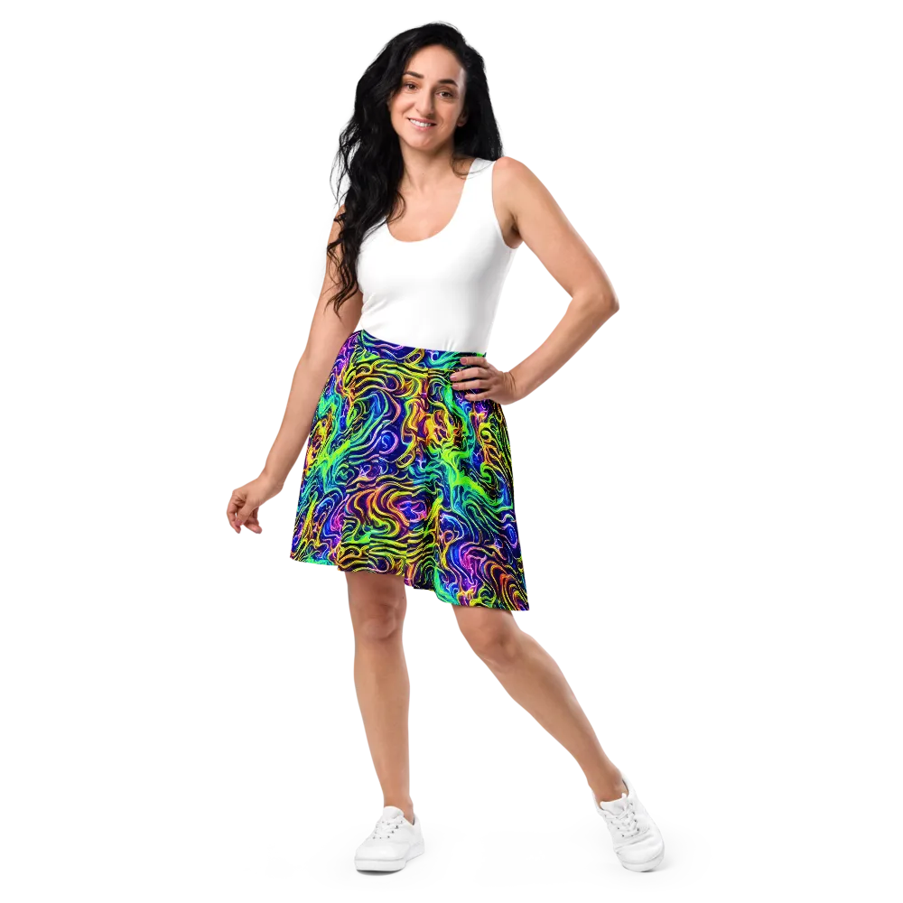 Acid Wave on Skater Skirt — Front
